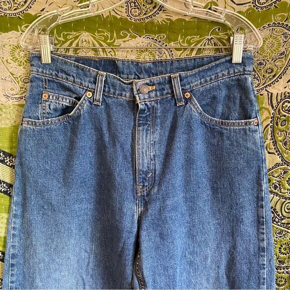 Rare 90's Levi's Blank White Tab 966 Medium Wash Ribcage Wide Leg Jeans … - Picture 2 of 16